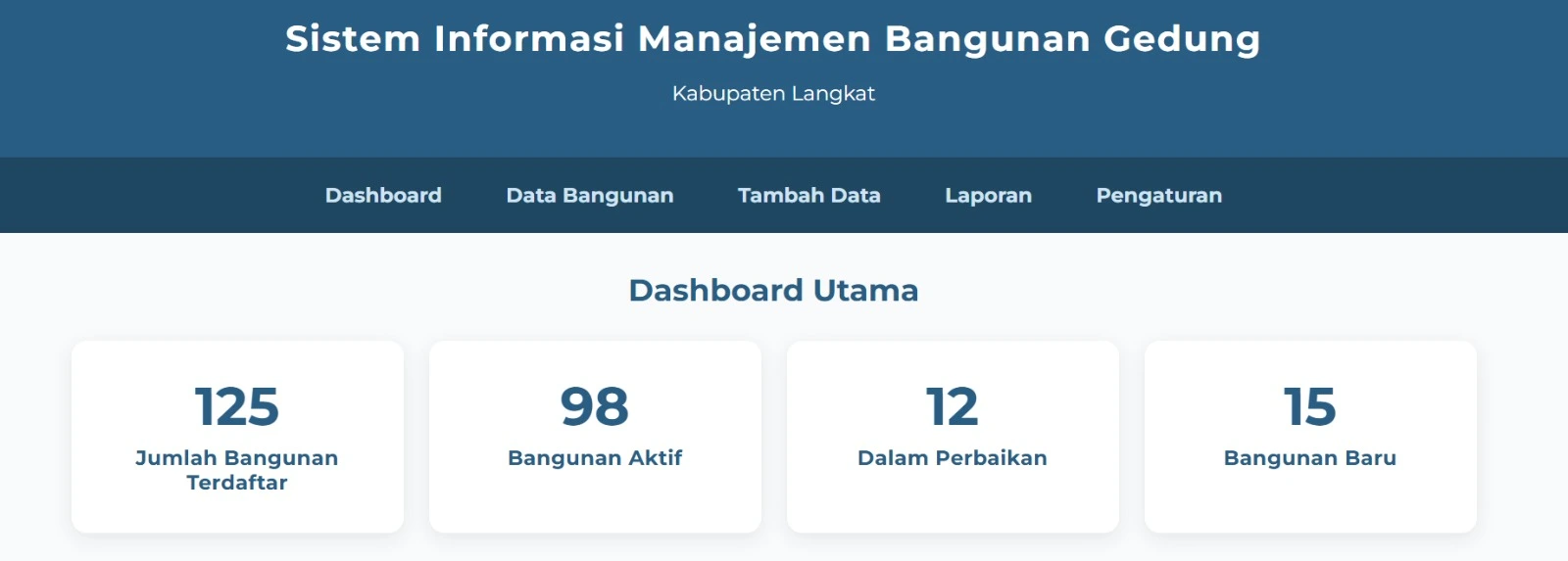 Tampilan Situs SIMBG Kab. Langkat
