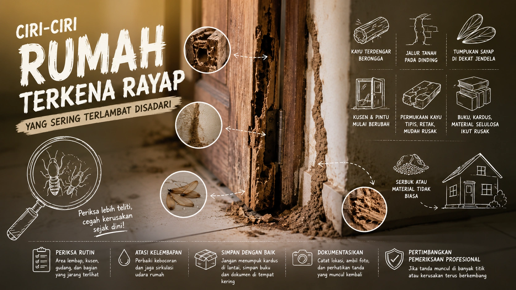 Ciri-Ciri Rumah Terkena Rayap yang Sering Terlambat Disadari