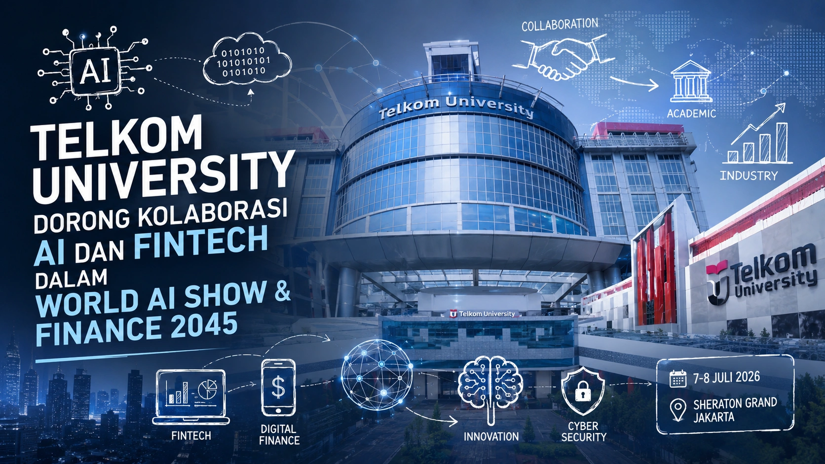 Telkom University Dorong Kolaborasi AI dan Fintech dalam World AI Show & Finance 2045